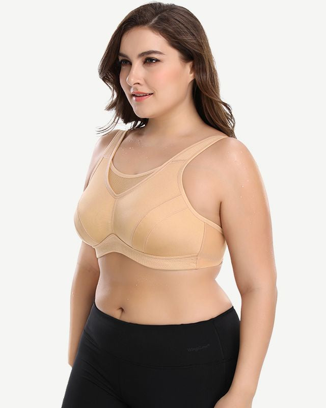 Plus Size Non Padded Yoga Sports Bra Nude