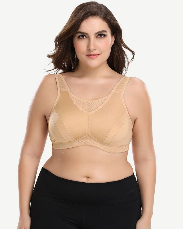 Plus Size Non Padded Yoga Sports Bra Nude