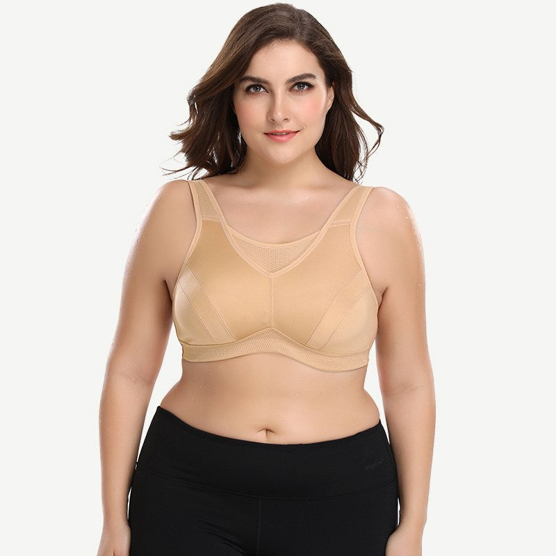 Plus Size Non Padded Yoga Sports Bra Nude