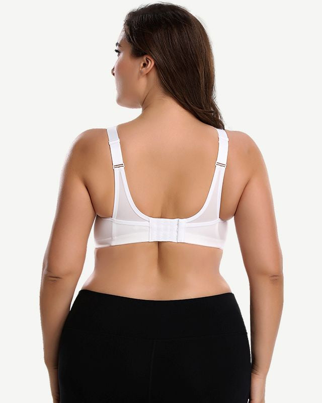 Plus Size Non Padded Yoga Sports Bra White