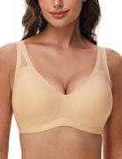 Seamless Wireless V - Neck Bra Dark Nude - WingsLove