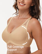 Seamless Wireless V - Neck Bra Dark Nude - WingsLove