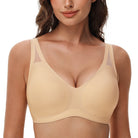 Seamless Wireless V - Neck Bra Dark Nude - WingsLove