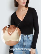 Seamless Wireless V - Neck Bra Light Nude - WingsLove