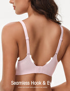 Seamless Wireless V - Neck Bra Light Pink - WingsLove