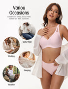 Seamless Wireless V - Neck Bra Light Pink - WingsLove