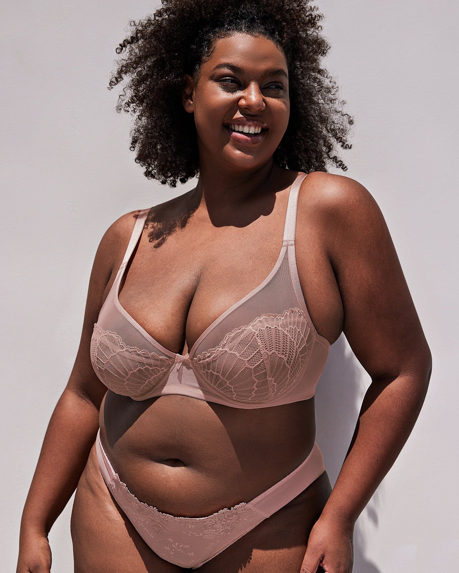 Sheer Lace Underwire Unlined Mesh & Adjustable Straps Bra Rose Pink - WingsLove