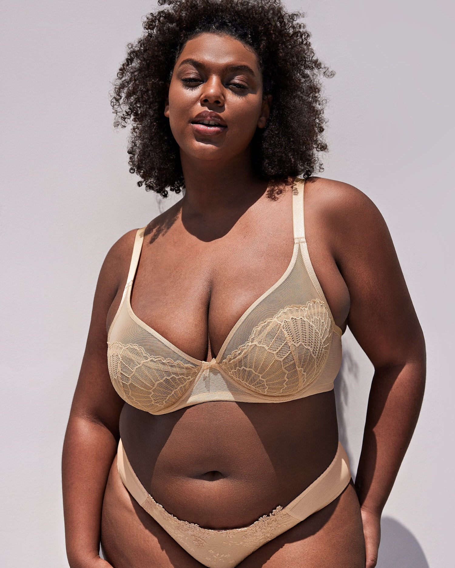 Sheer Lace Underwire Unlined Mesh & Adjustable Straps Pink Nude - WingsLove