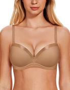Smooth Lift Seamless Support Bra Brown - WingsLove
