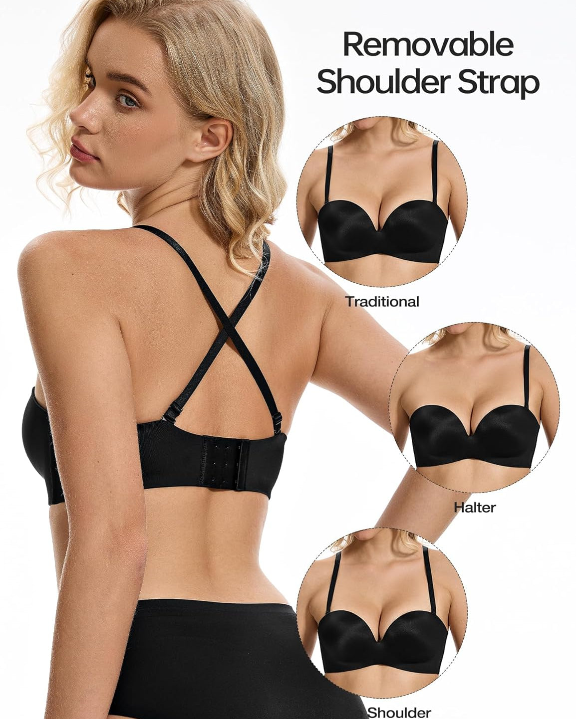 Strapless Push - Up Seamless Lift with Convertible Straps Bra - WingsLove