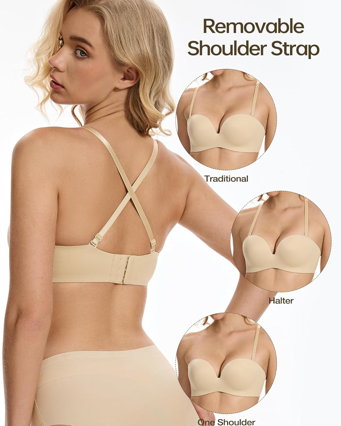 Strapless Push - Up Seamless Lift with Convertible Straps Bra - WingsLove