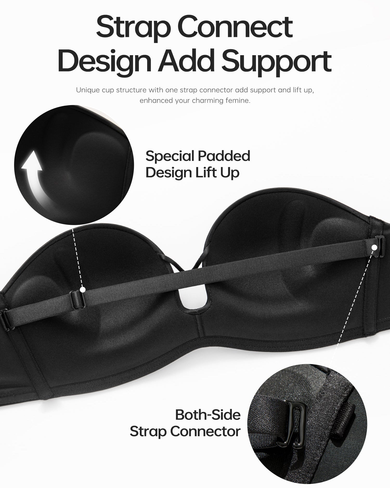 Strapless Seamless Lift With Stay Put Support Bra - WingsLove