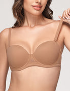 Wingslove Women's Strapless Full Figure Bra Underwire Multiway Contour Plus Size Bra Nude - WingsLove
