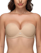 Wingslove Women's Strapless Full Figure Bra Underwire Multiway Contour Plus Size Bra Red Carpet - WingsLove