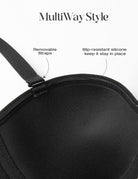 Wingslove Women's Strapless Full Figure Bra Underwire Multiway Contour Plus Size Bra Red Carpet - WingsLove