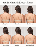 Wingslove Women's Strapless Full Figure Bra Underwire Multiway Contour Plus Size Bra Red Carpet - WingsLove