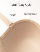 Wingslove Women's Strapless Full Figure Bra Underwire Multiway Contour Plus Size Bra Red Carpet - WingsLove