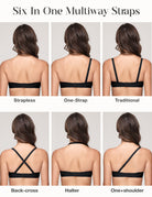 Wingslove Women's Strapless Full Figure Bra Underwire Multiway Contour Plus Size Bra Red Carpet - WingsLove