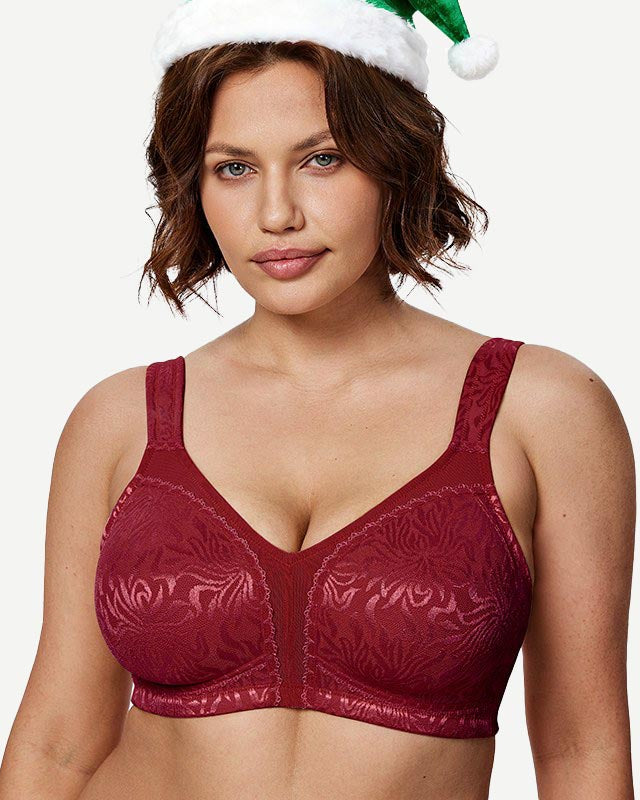 wingslove christmas minimizer bra wine red