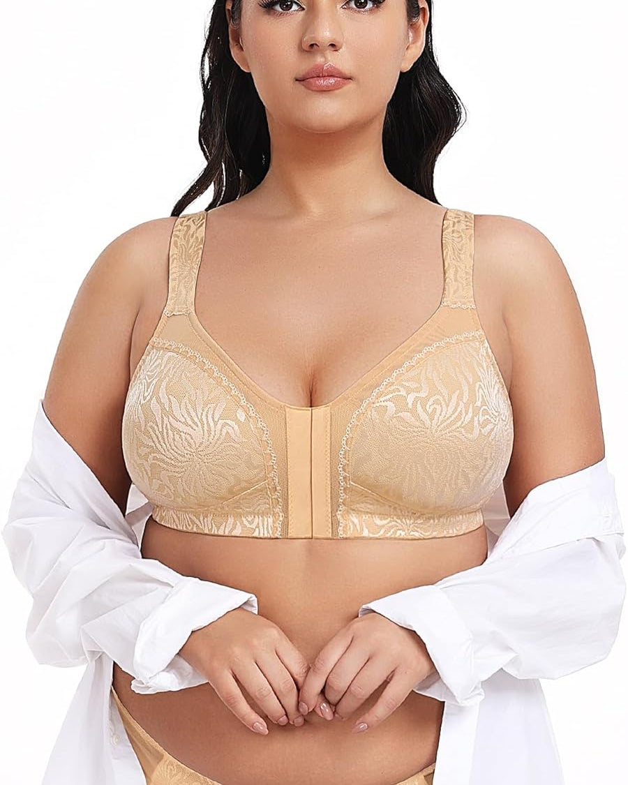Wireless Minimizer Deep V Plus Size & Ultra - Soft Support Bra - WingsLove