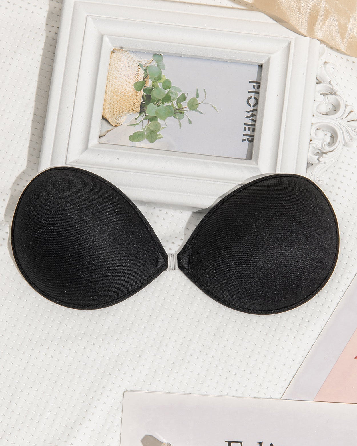 Adhesive Push-up Reusable Self Silicone Bra Black - WingsLove