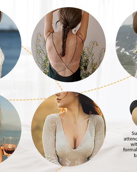 Adhesive Push-up Reusable Self Silicone Bra Black - WingsLove