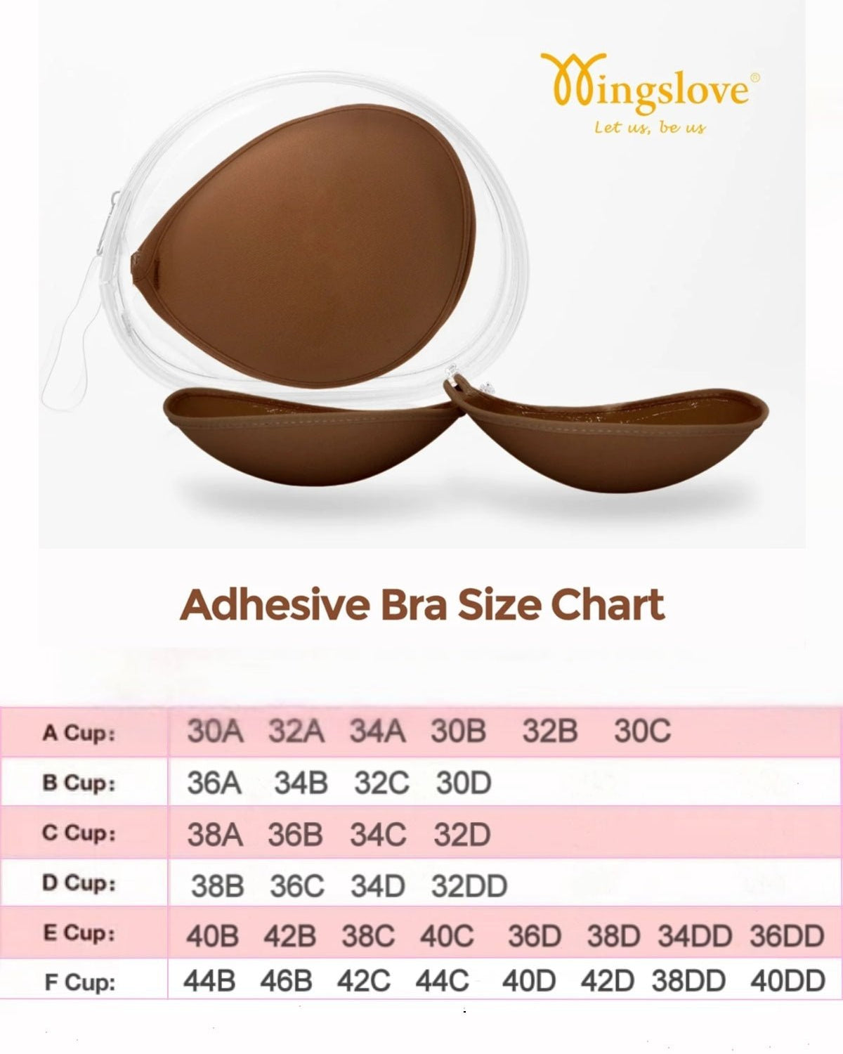 Adhesive Push-up Reusable Self Silicone Bra Coffee Brown - WingsLove