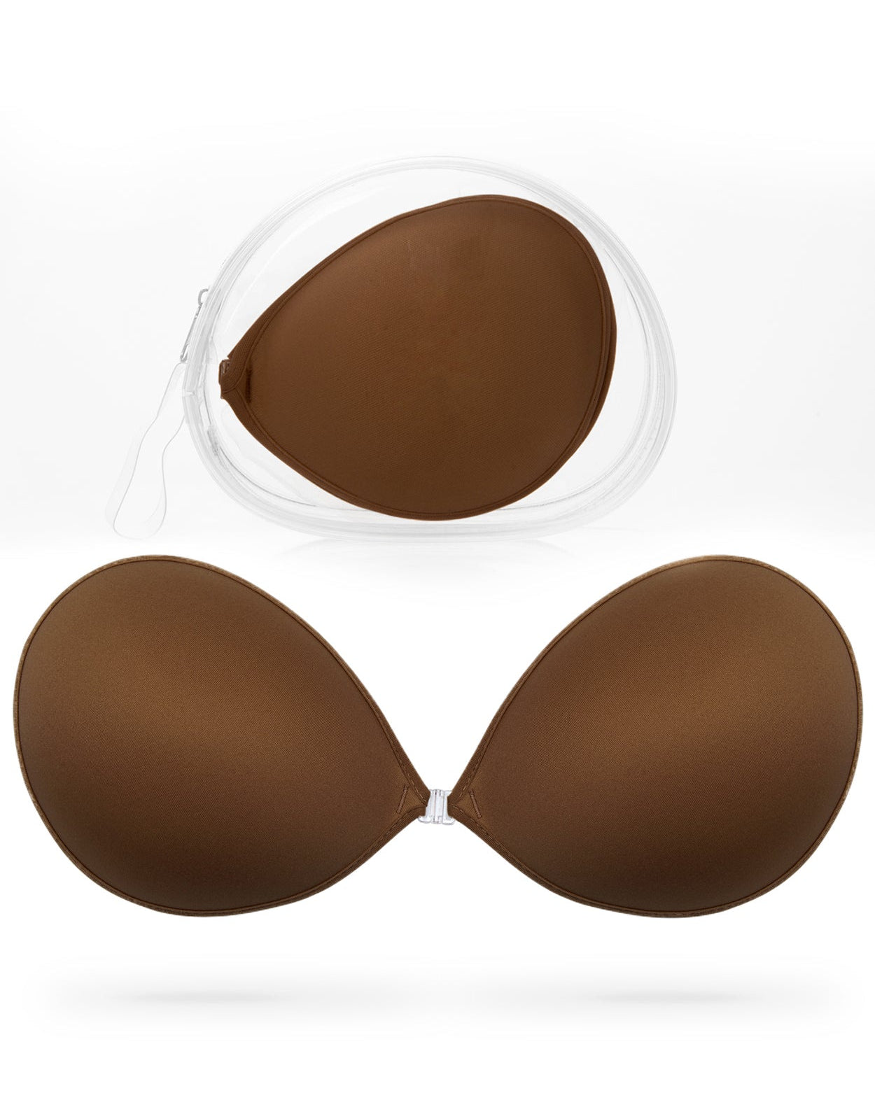 Adhesive Push-up Reusable Self Silicone Bra Coffee Brown - WingsLove