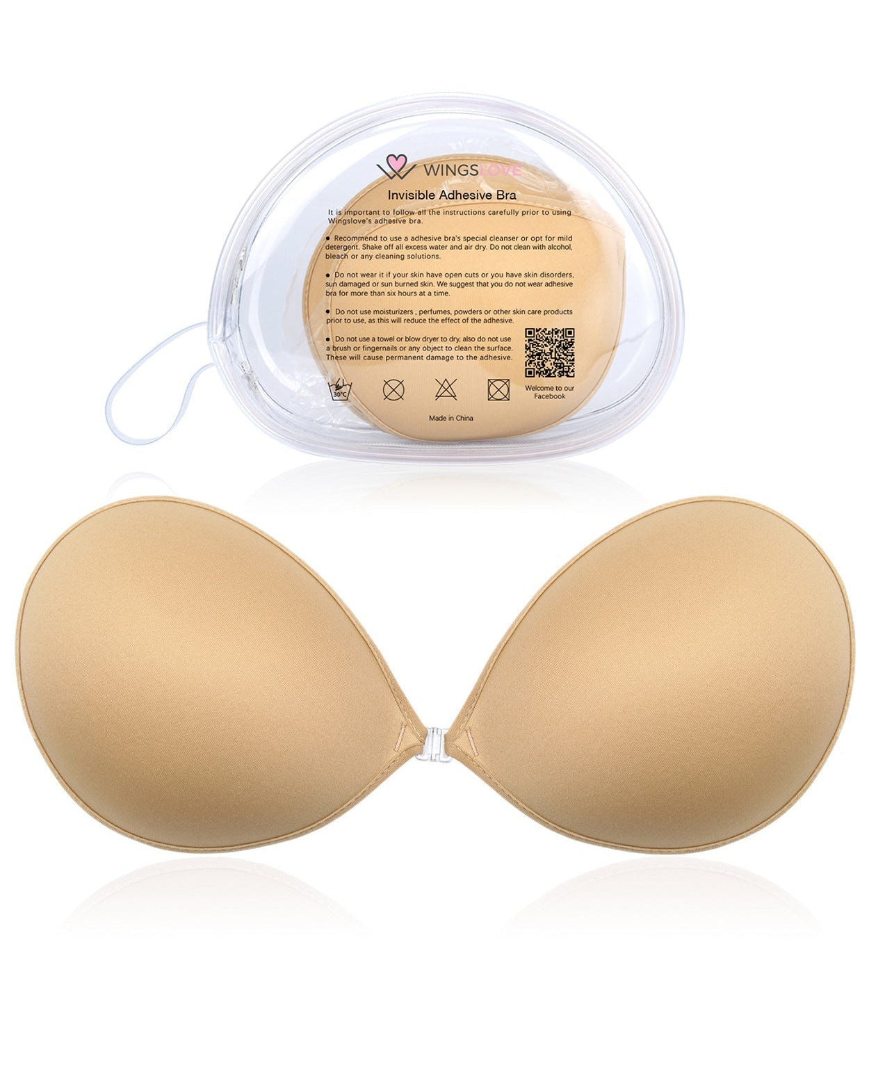 Adhesive Push-up Reusable Self Silicone Bra Inserts Pasty Bra Nude - WingsLove