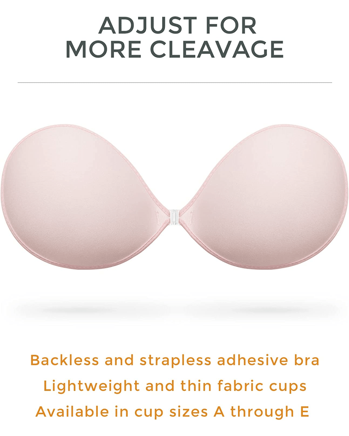 Adhesive Push-up Reusable Self Silicone Bra Light Pink - WingsLove