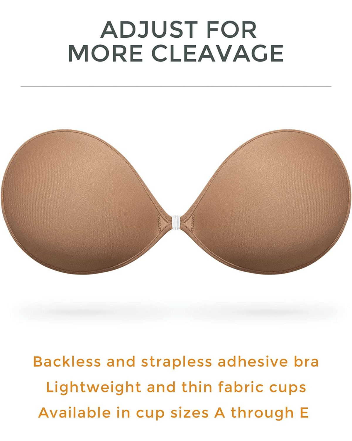 Adhesive Push-up Reusable Self Silicone Bra Milk Coffee - WingsLove