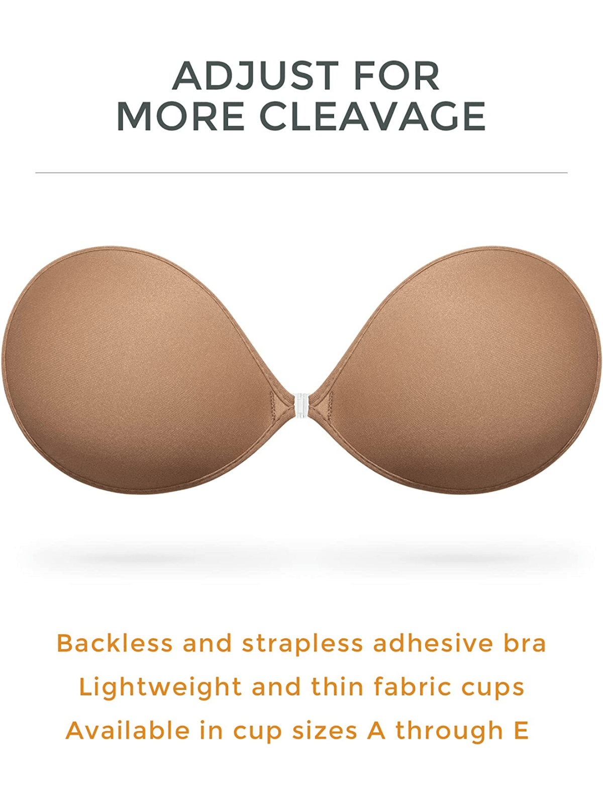 Adhesive Push-up Reusable Self Silicone Bra Milk Coffee - WingsLove