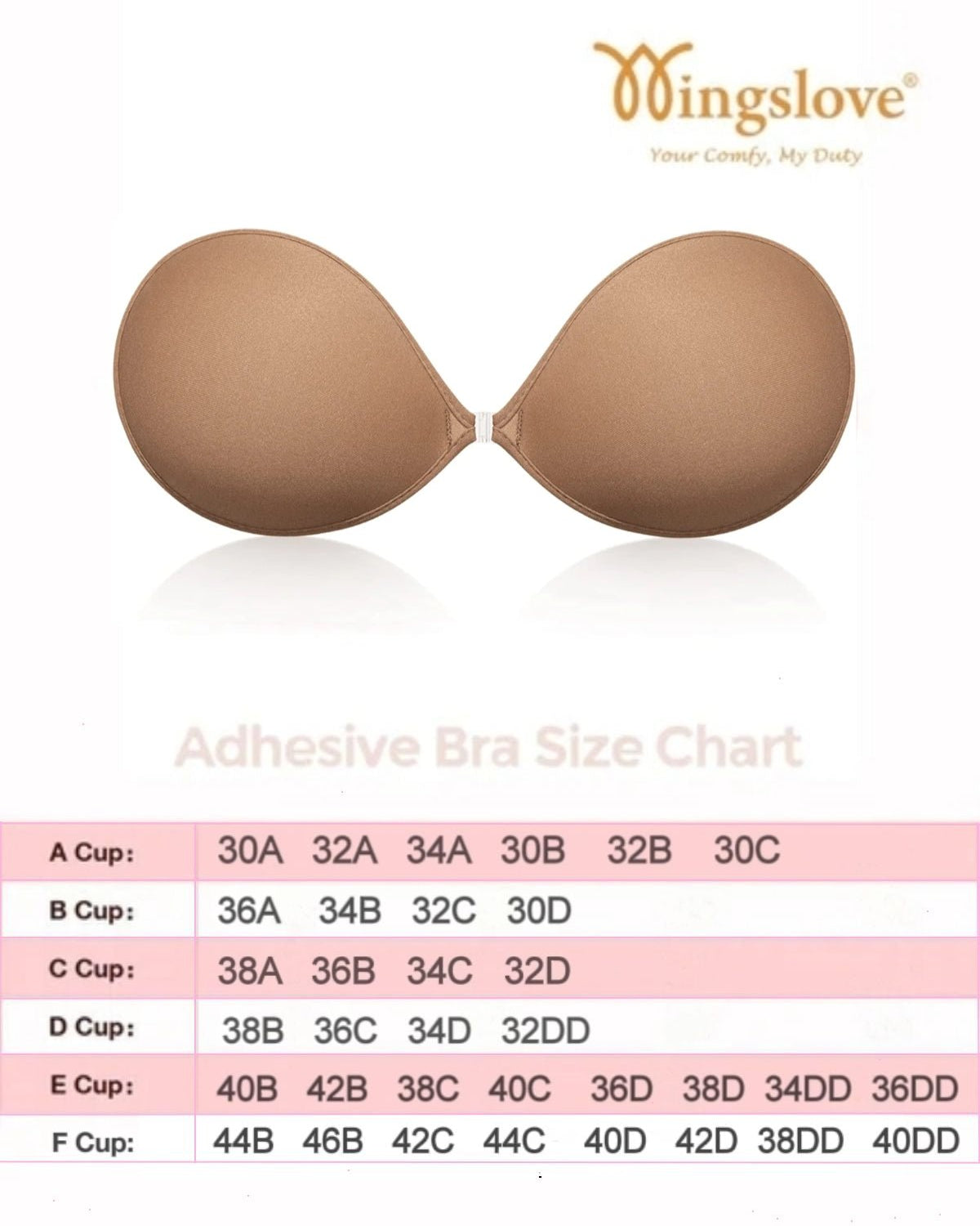 Adhesive Push-up Reusable Self Silicone Bra Milk Coffee - WingsLove