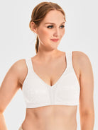 Cushion Strap Wirefree Sports Minimizer Bra For Bigger Size White - WingsLove
