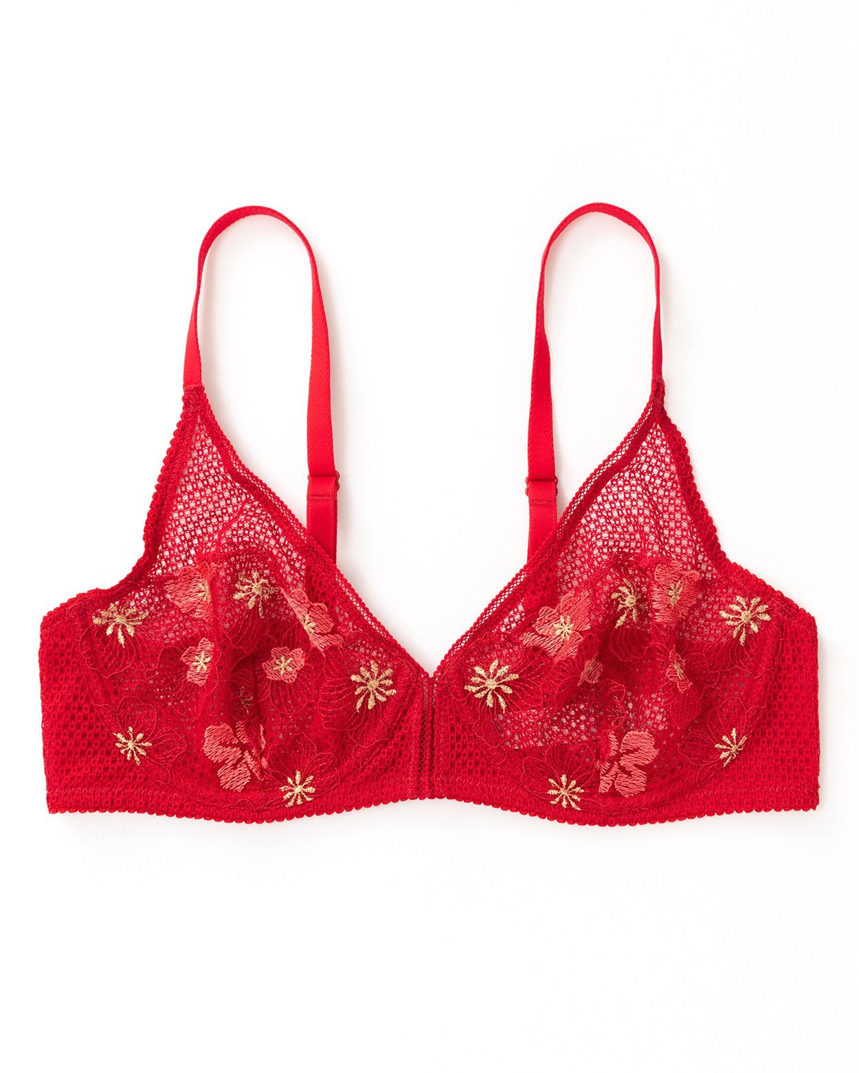 Embroidered Bra Sheer Underwire Bralette - WingsLove