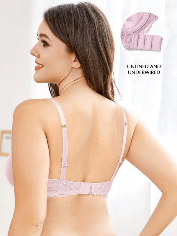 Eyelash Lace Demi Bra Sexy Bra Purple - WingsLove
