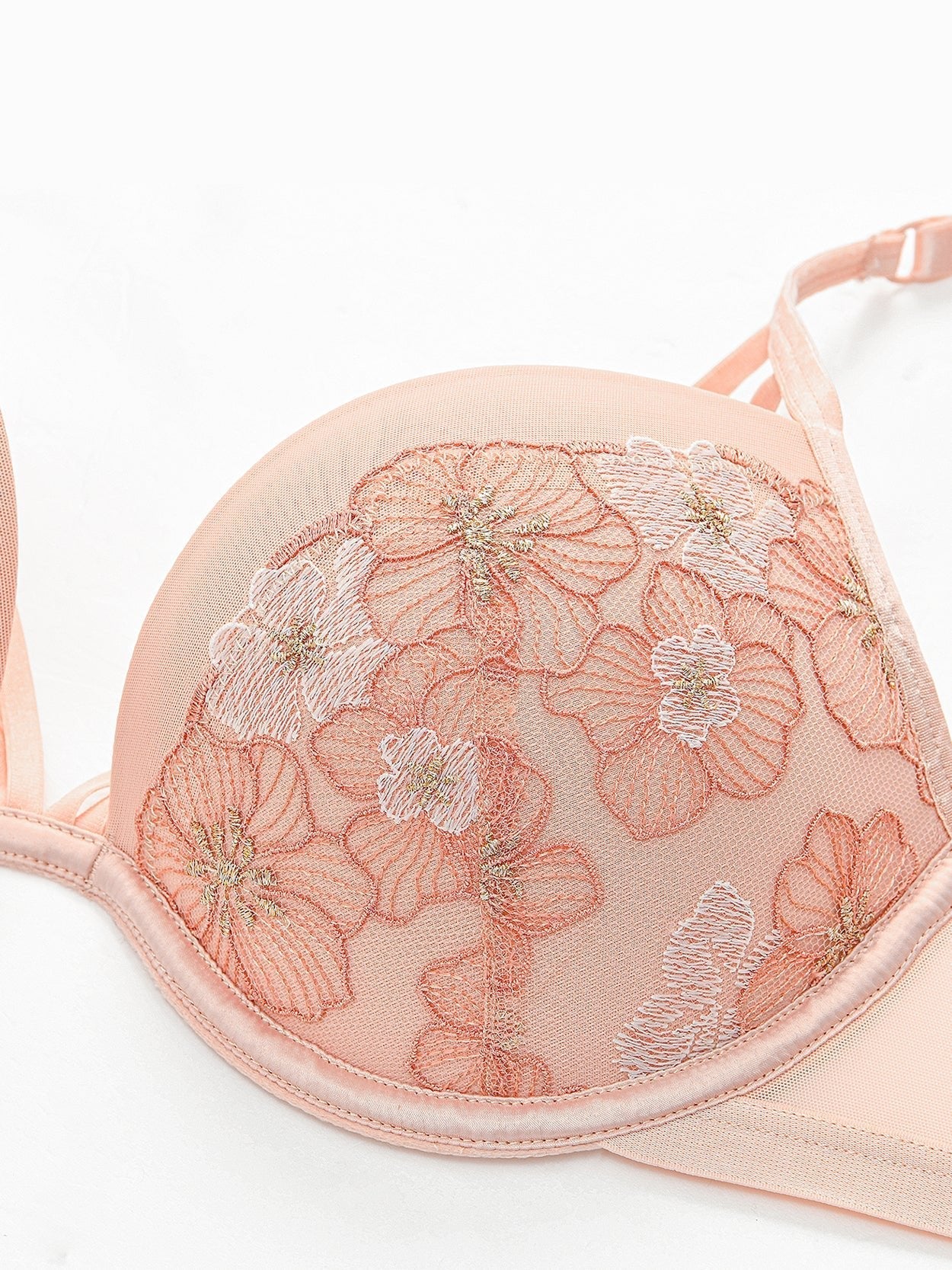 Floral Lace Embroidery Push Up Bra - WingsLove