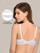 Floral Lace Non-Padded Full Coverage Underwire Bra White - WingsLove