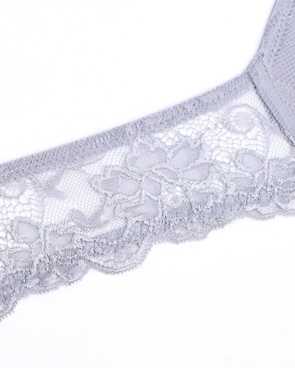 Floral Lace Push Up Lightly Padded Demi Plunge Bra - WingsLove