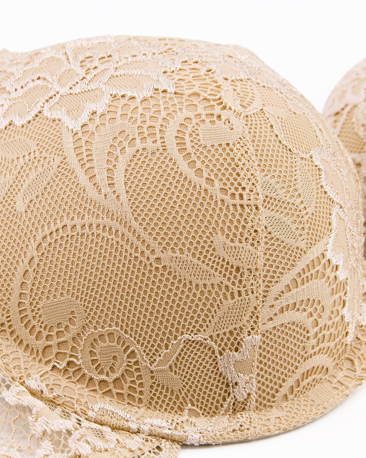 Floral Lace Push Up Lightly Padded Demi Plunge Bra - WingsLove