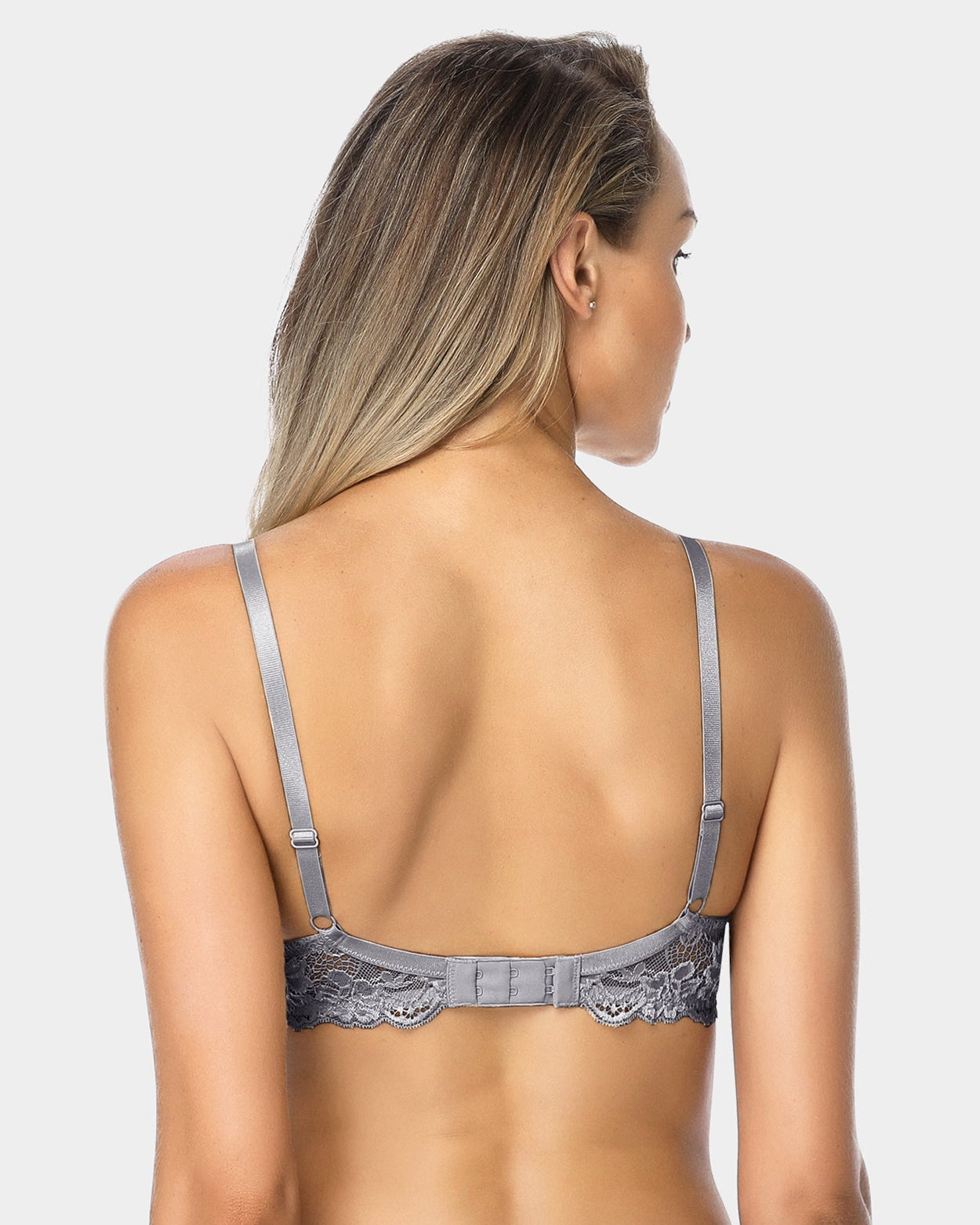 Floral Lace Push Up Lightly Padded Demi Plunge Bra - WingsLove