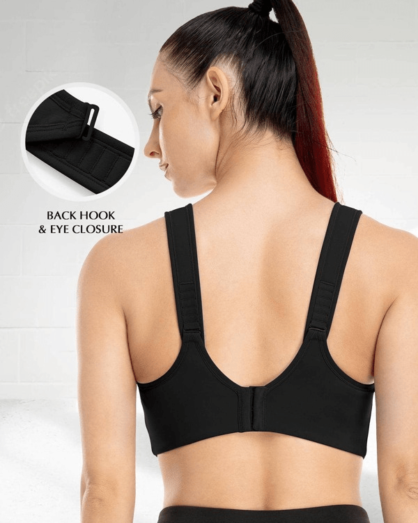 Full Coverage Underwire Workout Sports Bras Black - WingsLove