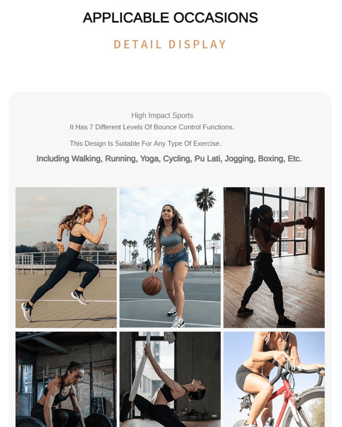 High Impact Bounce Adjustable Workout Bra Blue - WingsLove