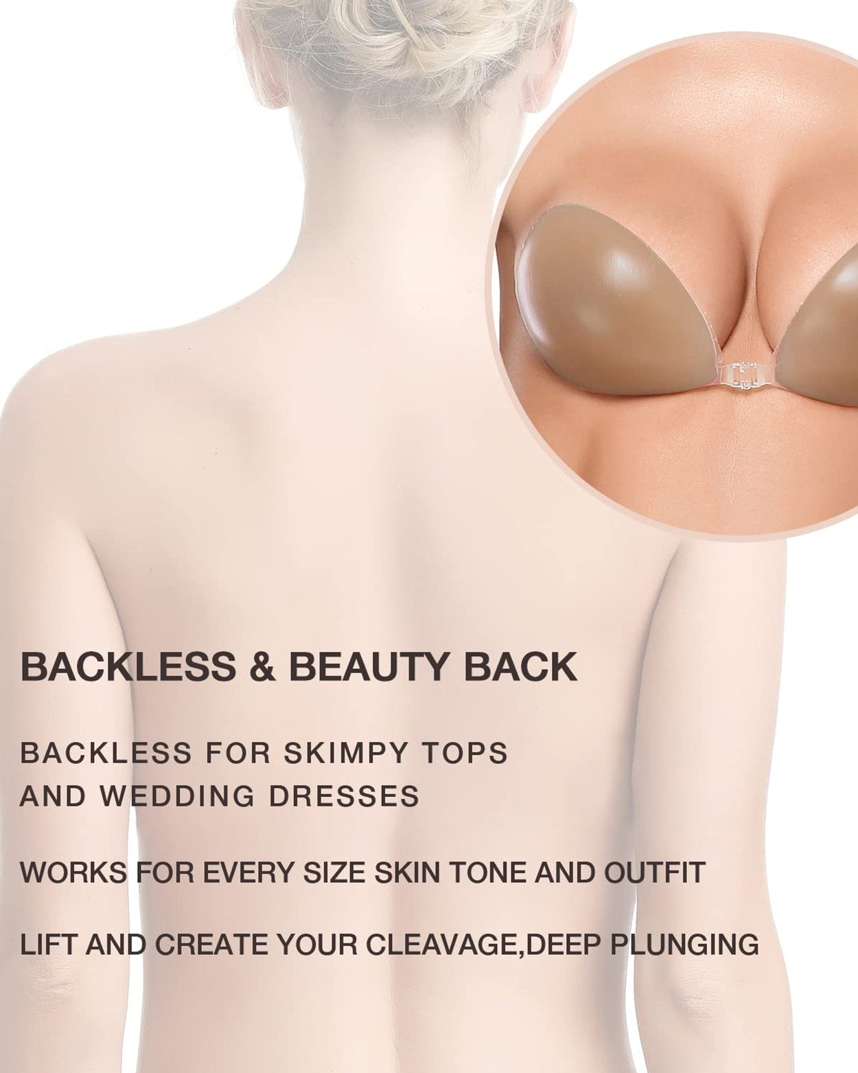 Invisible Silicone Strapless Sticky Plunge Bra - WingsLove