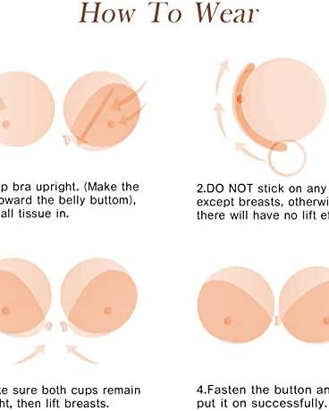 Invisible Silicone Strapless Sticky Waterproof Plunge Bra Pasty Bra Inserts Nude - WingsLove