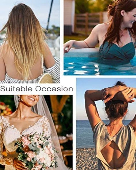 Invisible Silicone Strapless Sticky Waterproof Plunge Bra Pasty Bra Inserts Nude - WingsLove