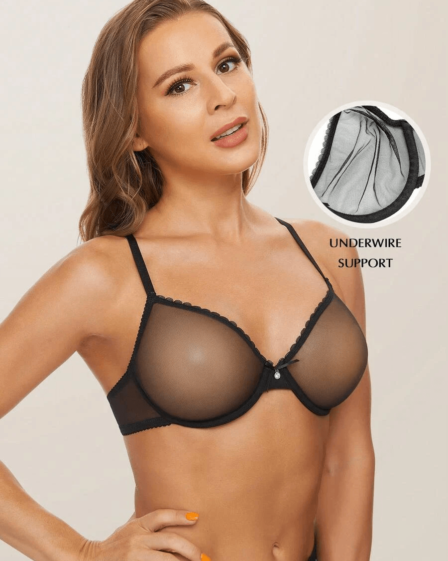Lace Plus Size Bra Underwire Unlined Brallet - WingsLove