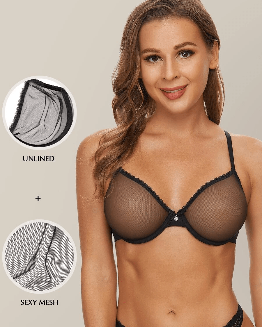 Lace Plus Size Bra Underwire Unlined Brallet - WingsLove