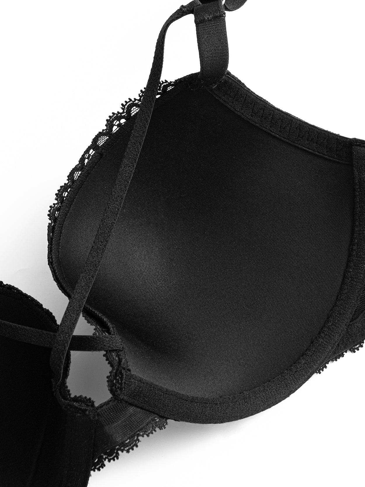 Lace Push Up Bra Padded Strappy Back Underwire - WingsLove