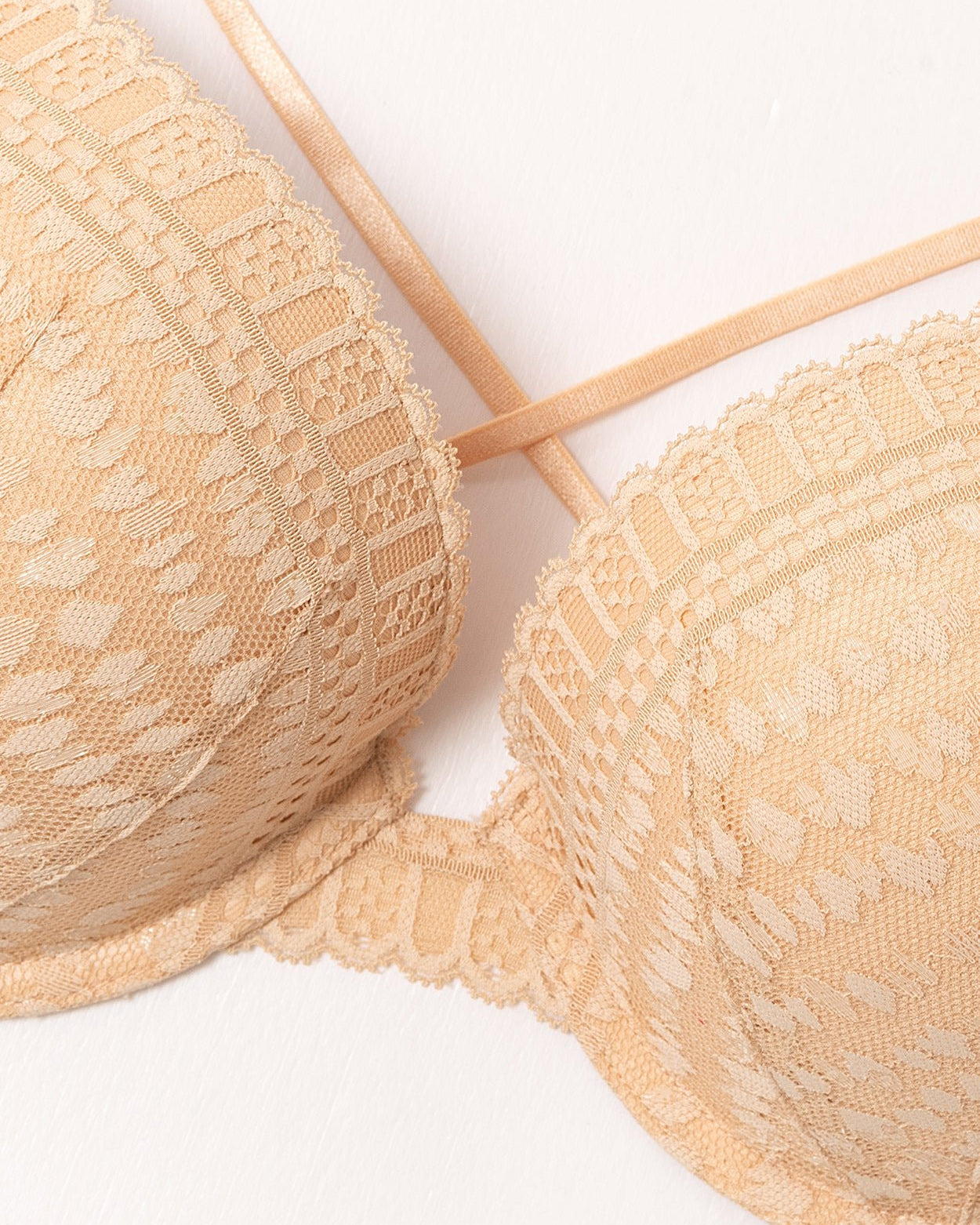 Lace Push Up Bra Padded Strappy Back Underwire - WingsLove